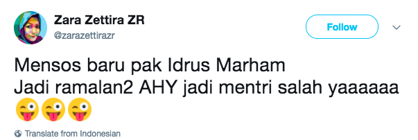 komentar netizen terkait idrus marham jadi mensos