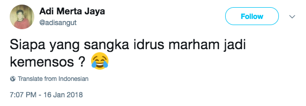 komentar netizen terkait idrus marham jadi mensos