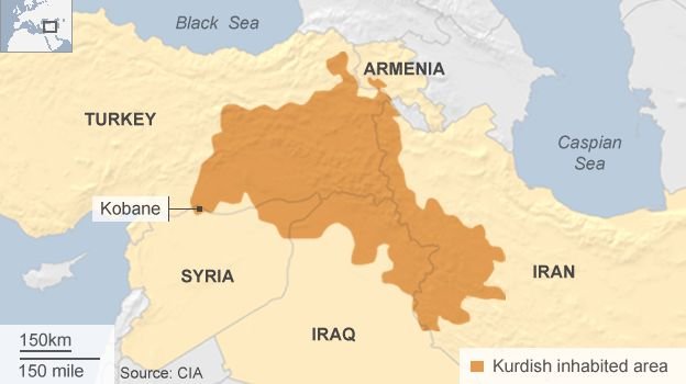 peta wilayah didiami orang kurdi