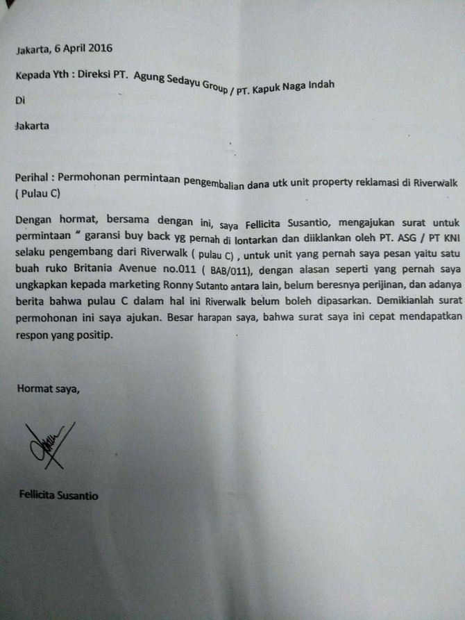 surat reklamasi