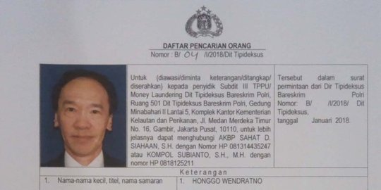 Polri sebar DPO tersangka korupsi kondesat Honggo Wendratno ke 193 negara