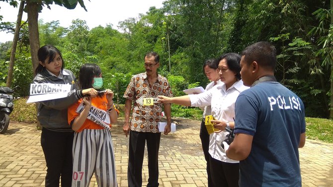 rekonstruksi pembunuhan di pantai wisata ngliyep