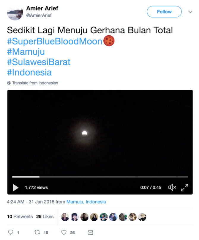 cuitan seputar super blue blood moon di indonesia