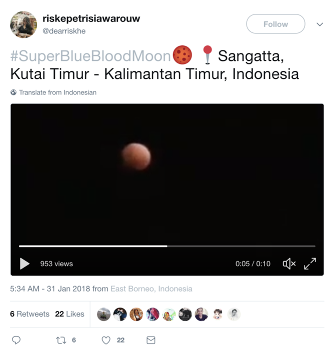 cuitan seputar super blue blood moon di indonesia