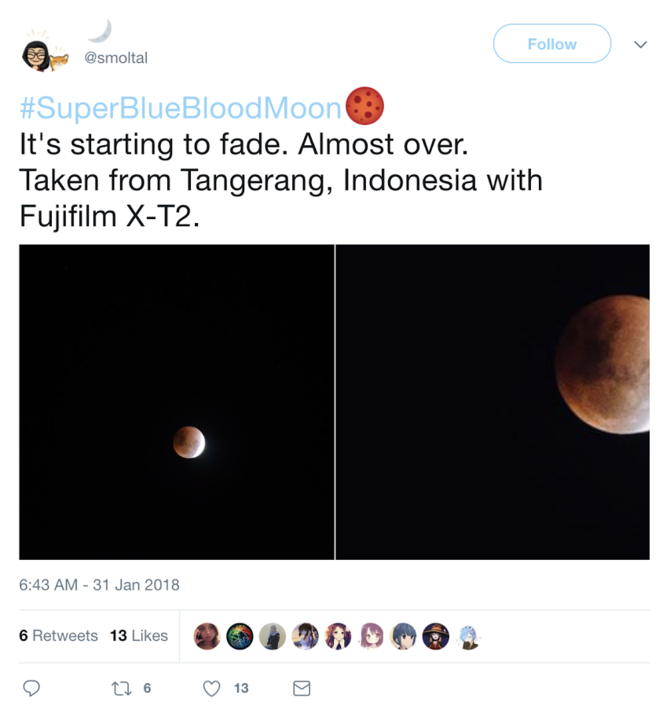 cuitan seputar super blue blood moon di indonesia