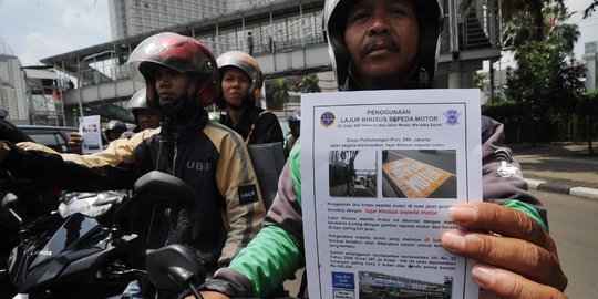 Dishub sosialisasikan jalur khusus sepeda motor di Jalan MH Thamrin