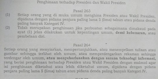 Pasal penghinaan presiden hanya alat legitimasi buat kriminalisasi kritikan