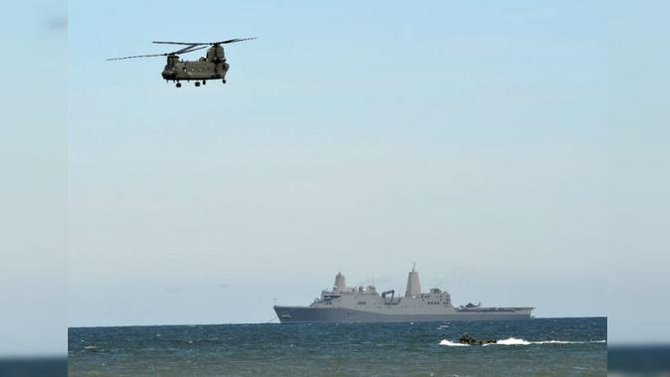 latihan militer gabungan nato di laut baltik