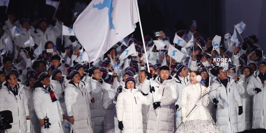 Momen langka dua Korea bersatu dalam Olimpiade Pyeongchang