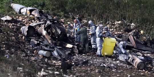 Jet tempur Israel hancur berkeping-keping usai ditembak rudal Suriah