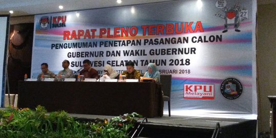 KPU tetapkan empat pasang cagub-cawagub Sulsel, satu pasangan dari independen