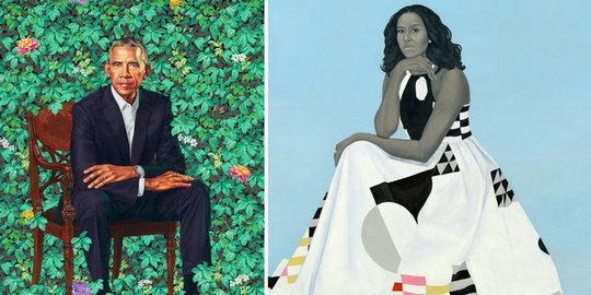 Lukisan Barack & Michelle Obama resmi dipajang di galeri nasional