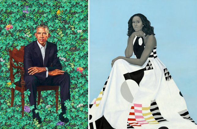 lukisan barack dan michelle yang akan dipajang di smithsonian039s national portrait gallery