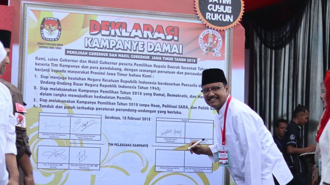 gus ipul puti guntur di acara deklarasi damai