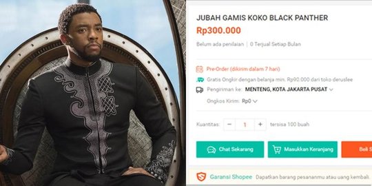 Black Panther rilis, jubah gamis ala Pangeran T'Challa mulai dipasarkan online