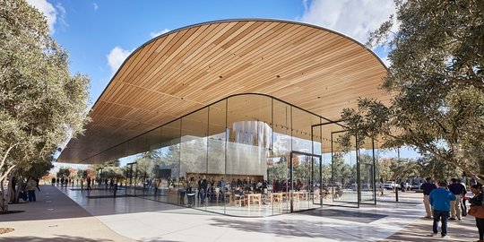 Banyak pegawai cidera karena tabrak pintu kaca, Apple Campus didenda