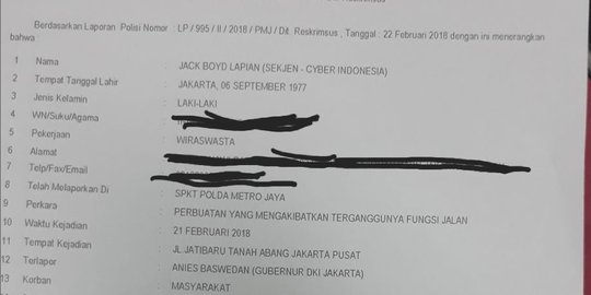 Gubernur Anies dipolisikan terkait penutupan Jalan Jatibaru Tanah Abang
