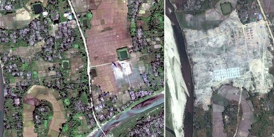 Desa warga Rohingya dibuldoser hingga rata dengan tanah