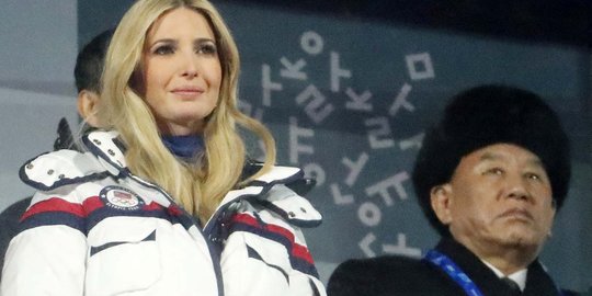 Ekspresi Jenderal Korut saksikan penutupan Olimpiade Pyeongchang bareng Ivanka Trump