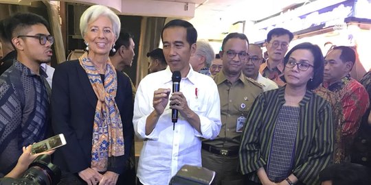 Jokowi ajak Managing Director IMF blusukan ke Pasar Tanah Abang