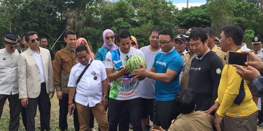 Kunjungi Pulau Tidung, Sandiaga panen ikan dan petik semangka