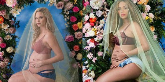 Ngefans berat, meghan king edmonds tiru foto kehamilan beyonce