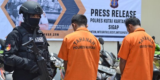 Pencuri 14 motor di Kukar diringkus, dua di antaranya ditembak karena coba kabur