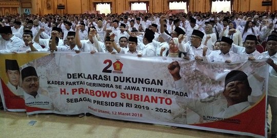 DPD Partai Gerindra Jatim deklarasikan Prabowo calon presiden 2019