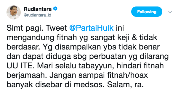 partai hulk vs rudiantara