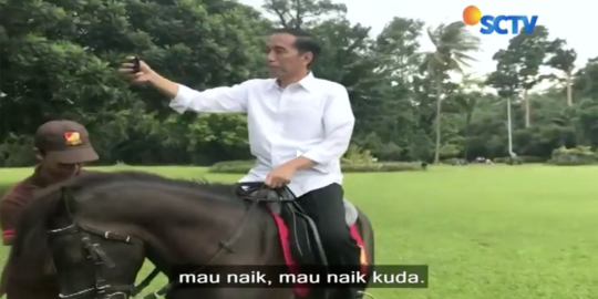 Video Jokowi naik kuda titipan KPK di Istana Bogor