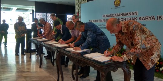 6 Perusahaan amandemen Kontrak Karya, penerimaan negara naik USD 20 juta per tahun