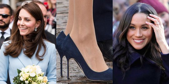 Kate Middleton dan Meghan Markle pakai sepatu kembar, lebih stylish siapa?