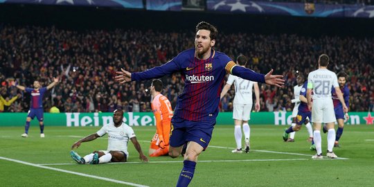 Aksi Messi dkk berpesta gol ke gawang Chelsea