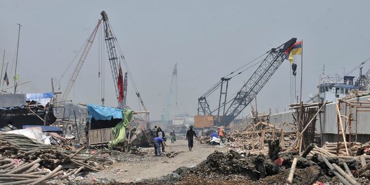 Memantau progres pembangunan tanggul laut Jakarta