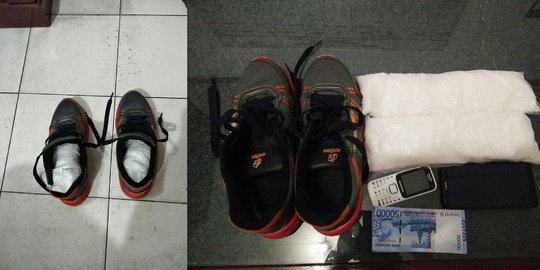 Di Bandara SIM, mahasiswa sembunyikan sabu 1 kg dalam sepatu ditangkap