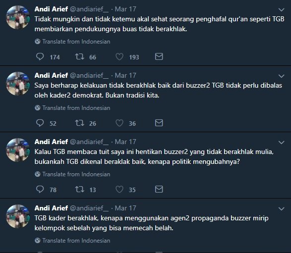 twit andi arief soal tuan guru bajang