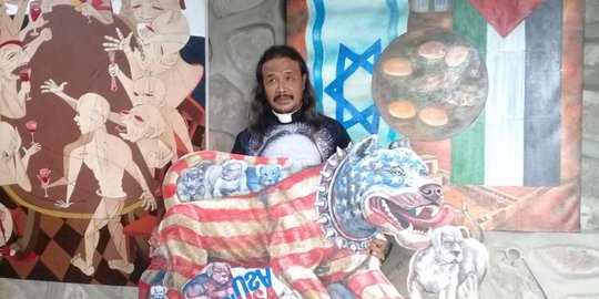 Serukan perdamaian Palestina lewat coretan di atas 100 kanvas