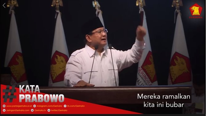 pidato prabowo soal indonesia bubar 2030