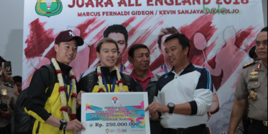 Juara All England, Kevin-Marcus diganjar bonus Rp 250 Juta