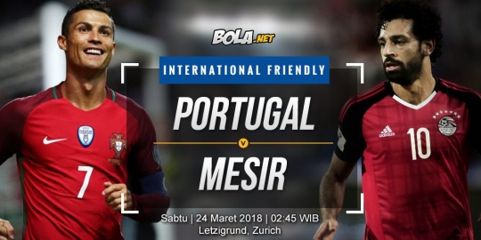 Prediksi Portugal vs Mesir 24 Maret 2018