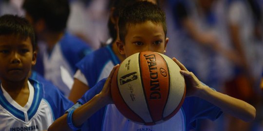 Semangat anak-anak ikuti pembinaan Jr NBA Indonesia