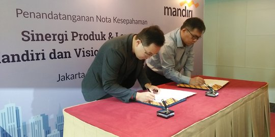 Perluas layanan transaksi non tunai, Bank Mandiri gandeng Visioner Internasional