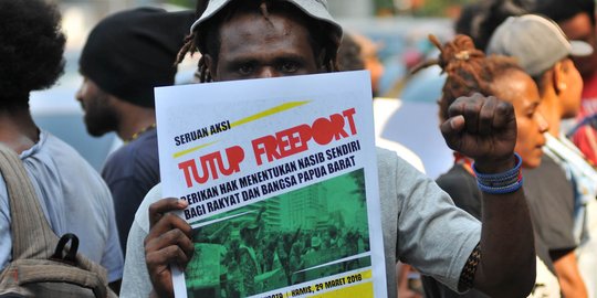 Aksi masyarakat Papua tuntut Freeport ditutup