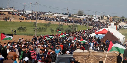 Bentrokan pendemo dengan tentara Israel di Gaza, tujuh warga Palestina tewas