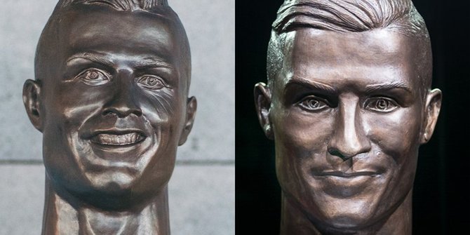 Patung Cristiano Ronaldo Karyanya Dihujat Netizen Seniman