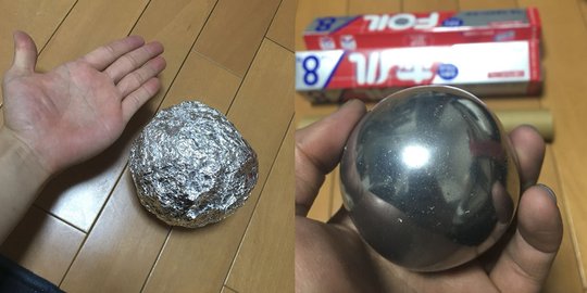 Bola perak cuma dari aluminium foil, tren DIY baru dari Jepang