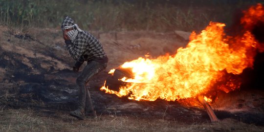 Hingga saat ini bentrokan di Jalur Gaza masih mencekam