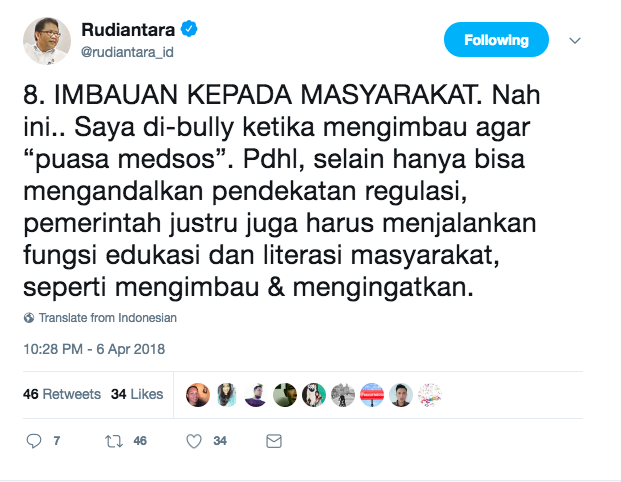 tweet rudiantara