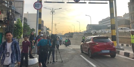 Uji coba hari kedua underpass Matraman, simpang Tambak terpantau lancar