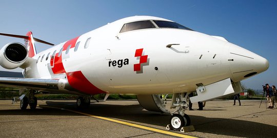 Penampakan jet ambulans milik Swiss